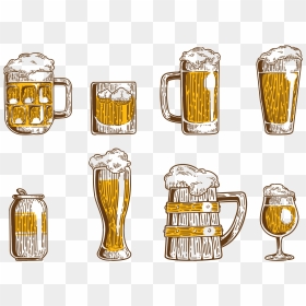 Cerveja Icons Vector - Vector Beer Can Glass, HD Png Download - beer bottle vector png
