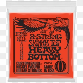 Skinny Top Heavy Bottom Slinky 8 String Electric Guitar - 8 String Set Ernie Ball, HD Png Download - red string png