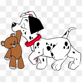 101 Dalmatians Puppy With Teddy Bear - 101 Dalmatian Clip Art, HD Png Download - cartoon bear png