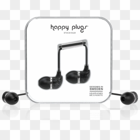 Happy Plugs Deluxe In-ear Headphones Black Marble - Happy Plugs In-ear, HD Png Download - gold mic png