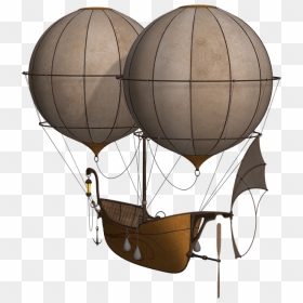 Fantasy Boat Hot Air Balloon Clip Arts - Steampunk Airship Free Clipart, HD Png Download - air balloon png