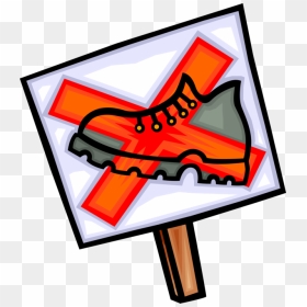Vector Illustration Of No Hiking Or Do Not Walk Sign - Sign, HD Png Download - not allowed sign png