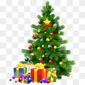 Large Transparent Png Christmas Tree With Gifts - Png Format Christmas Tree Png, Png Download - xmas tree png