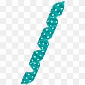 Curly Ribbon Blue With Dot White Png, Transparent Png - adornos png