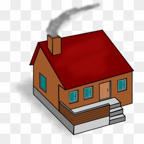 Red House Clip Arts - House Chimney Clipart, HD Png Download - png house