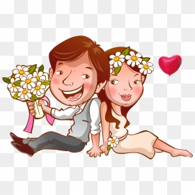 Wedding Invitation Template Cartoon - Wedding Invitation Templates Couple, HD Png Download - wedding couple png