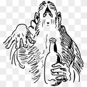 Creature Man Holding Bottle Vector Illustration - Gambar Orang Pegang Botol Minuman, HD Png Download - beer bottle vector png