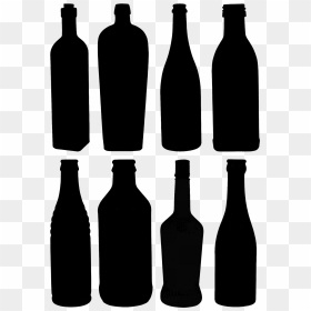 Glass Bottles Silhouette - Silhouette Bottles Png, Transparent Png - glass bottle png