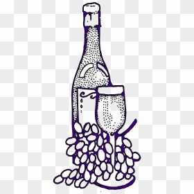 Wine Bottle Clipart Black And White, HD Png Download - glass bottle png