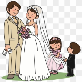 Ceremony,gown,flower Girl - Wedding, HD Png Download - wedding couple png