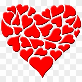 Heart With Hearts Png Transparent - Valentines Day Clipart Heart, Png Download - hearts png transparent