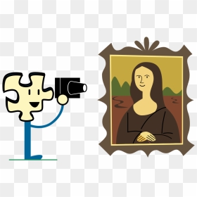 Puzzly Taking A Photo Of The Mona Lisa - Draw Mona Lisa Easy, HD Png Download - mona lisa png