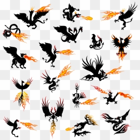 Phoenix Bird Png - Dragon Fire Breath Silhouette, Transparent Png - phoenix bird png