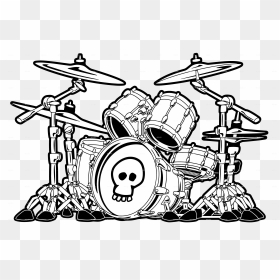 Drum Set Drum Set - Drums Cartoon, HD Png Download - drum set png