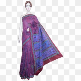Handwoven And Hand Block Printed Silk Saree - Silk, HD Png Download - silk png