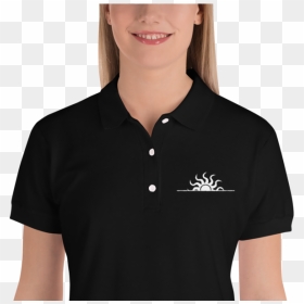 Women"s Sundown Tribal Sun Embroidered Polo Shirt - Camiseta Com Logo Da Empresa Feminina, HD Png Download - polo png