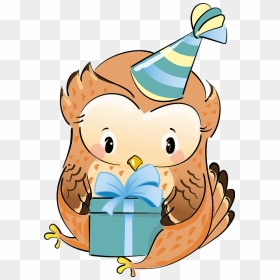 Cute Owl With Gift Clipart, HD Png Download - cute owl png