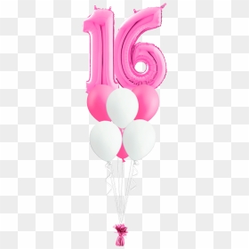 Bouquet Cumpleaños Fucsia 2 Números Globos De Látex - Balloon, HD Png Download - globos de cumpleaños png