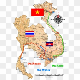 Six Weeks In Vietnam Laos Thailand Cambodia - Map Thailand Cambodia Vietnam, HD Png Download - vietnam png