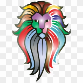 Chromatic Lion Face Tattoo 7 Clip Arts - Lion Head Drawing, HD Png Download - face tattoo png