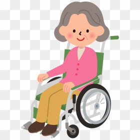 Senior Woman Wheelchair Clipart - 車椅子 イラスト 高齢 者, HD Png Download - wheelchair silhouette png