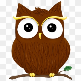 Cute Owl On Branch Clipart - Εικονεσ Για Μεταβατικα Ρηματα, HD Png Download - cute owl png