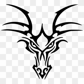 Transparent Dragon Head Clipart - Black And White Dragon Face, HD Png Download - face tattoo png