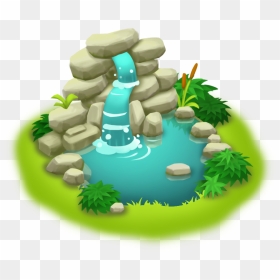 Waterfall Free Desktop Background - Hay Day Waterfall, HD Png Download - water fall png