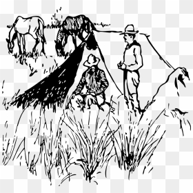 Cowboy Line Drawing, HD Png Download - cowboys png