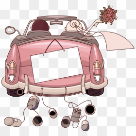 Car Wedding Invitation Clip Art - Car Just Married Clipart Free, HD Png Download - just married png