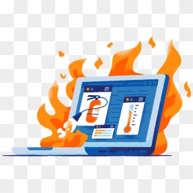 Graphic Of Computer Overheating - Computer Overheat Icon, HD Png Download - cpu png