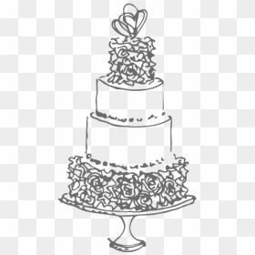 Wedding Cake Line Drawing, HD Png Download - wedding cake png