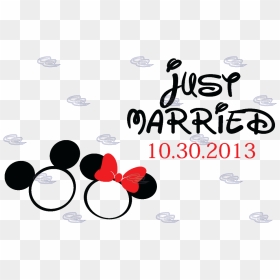 Just Married Mickey Minnie Mouse Wedding Engagement - Illustration, HD Png Download - just married png