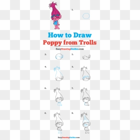 How To Draw Poppy From Trolls - Draw A Cardinal Step By Step, HD Png Download - princess poppy png