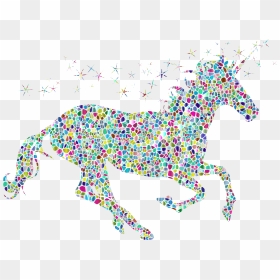 Polyprismatic Tiled Magical Unicorn Silhouette Clip - Unicorn, HD Png Download - wheelchair silhouette png