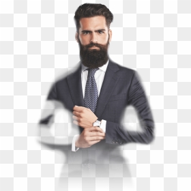 Bearded Man Png, Transparent Png - man in a suit png