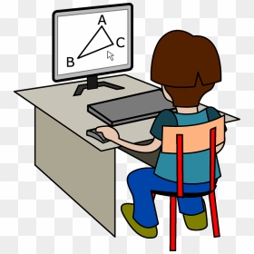 Boy Studying Geometry Clipart - Computer Design Clipart, HD Png Download - studying png