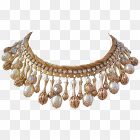 Transparent Gold Beads Png - Necklace, Png Download - beads png