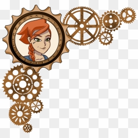 Pp2 Top Cogs Pp2 Bottom Cogs - Gear Steampunk Silhouette Png, Transparent Png - cogs png