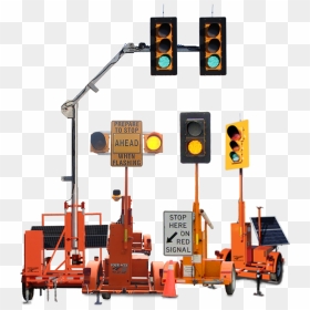 Portable Traffic Lights - Portable Traffic Signal, HD Png Download - flashing lights png