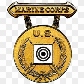 Former Usmc Gold Rifle Marksmanship Competition Badge - Ww2 Usmc Gold Rifle Badge, HD Png Download - usmc png