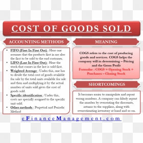 Cost Of Goods Sold - Cost Of Goods Meaning, HD Png Download - cogs png
