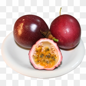 Passion Fruit In Plate - Passion Fruit Slices, HD Png Download - food plate png