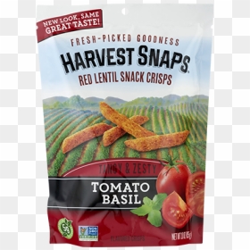 Tomato Basil Green Pea Snacks - Harvest Snaps Tomato Basil Chips, HD Png Download - basil png