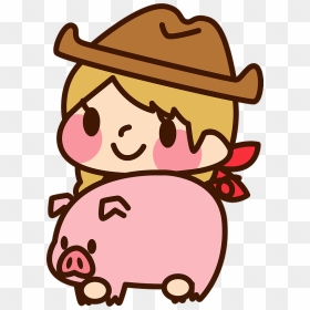 Cowgirl With Piglet Clipart - Clip Art, HD Png Download - piglet png