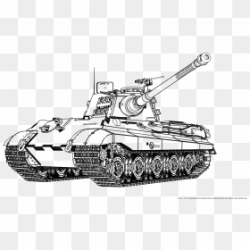 Drawing Tigers Ww2 - Tiger Tank Line Art, HD Png Download - tanks png
