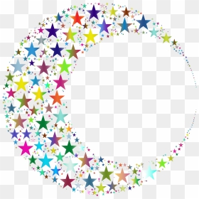 Crescent Moon And Stars Clipart, HD Png Download - starts png