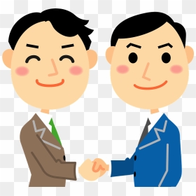 Business Men Handshake Clipart - Cartoon, HD Png Download - handshake clipart png