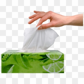 Facial Tissues Hand At Box - Paper Tissue, HD Png Download - tissue png