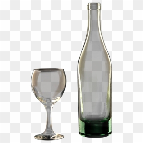 Glass Bottle, HD Png Download - bottle of wine png
